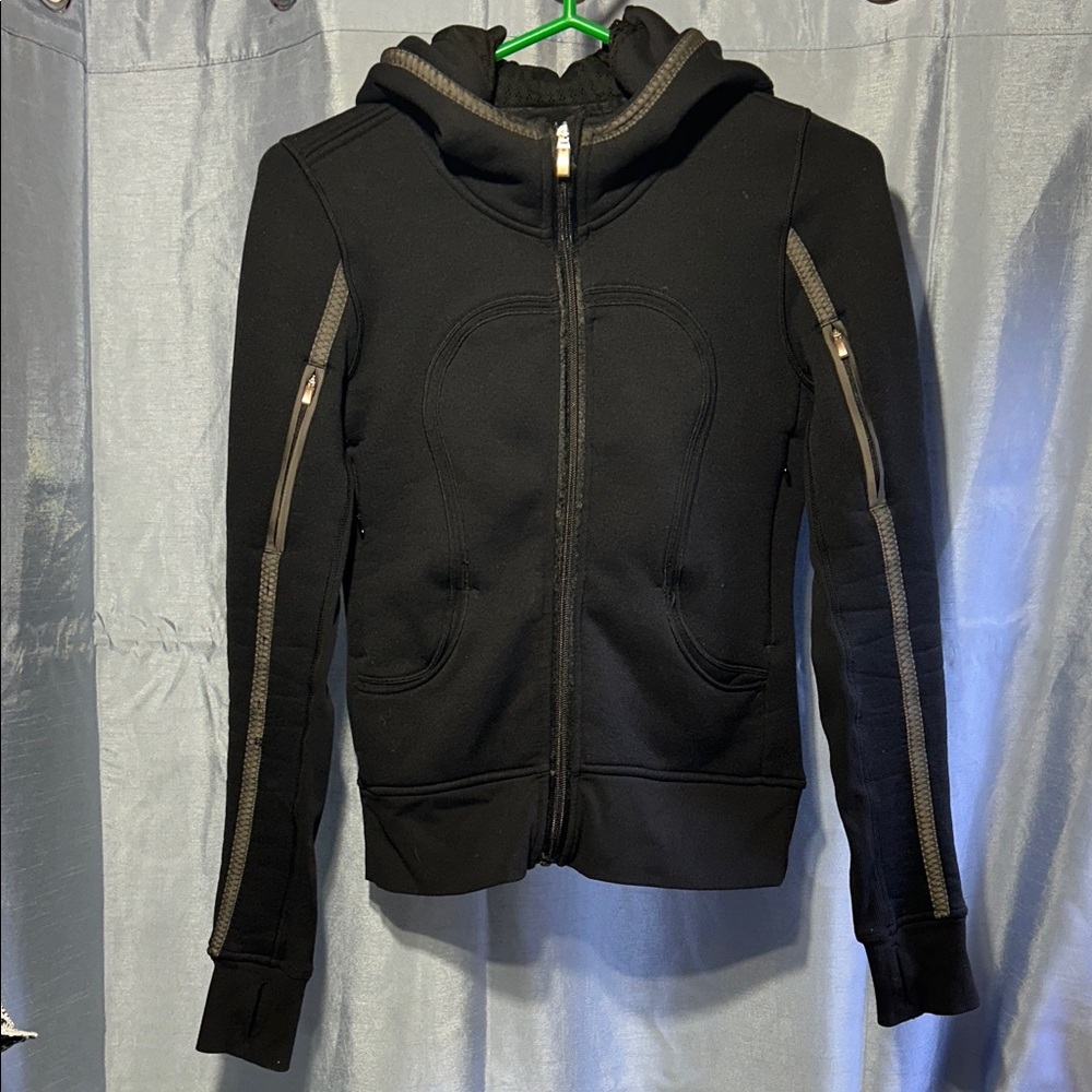 LULULEMON Omega Arms Full Zip Hoodie Sweatshirt Black Women’s Size Small